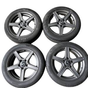 RH Alufelgensatz 5-Speichen 7,5x17 Zoll ET35, LK 5x120 Dunkelgrau KBA 49981