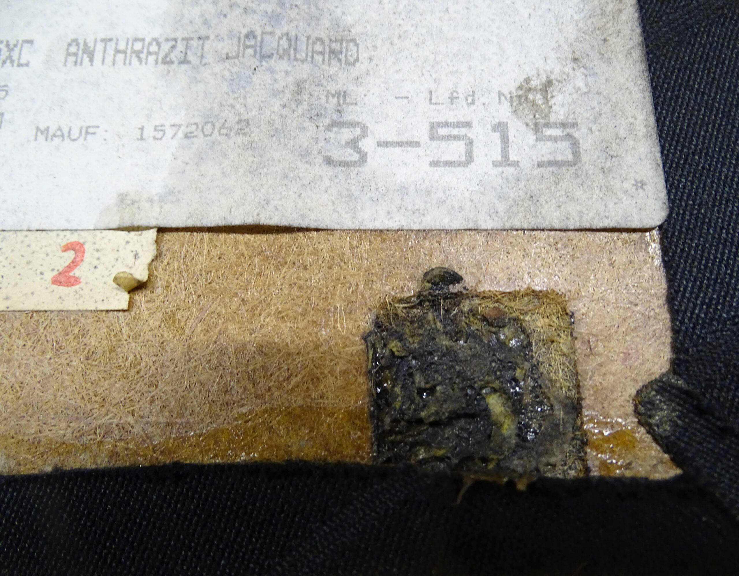 8G0867082 CAR 5XC Audi 80 Cabrio Typ89 Türpappe Einsatz Seitenverkleidung Rechts hinten Stoff Anthrazit Jacquard B-Ware – Bild 5