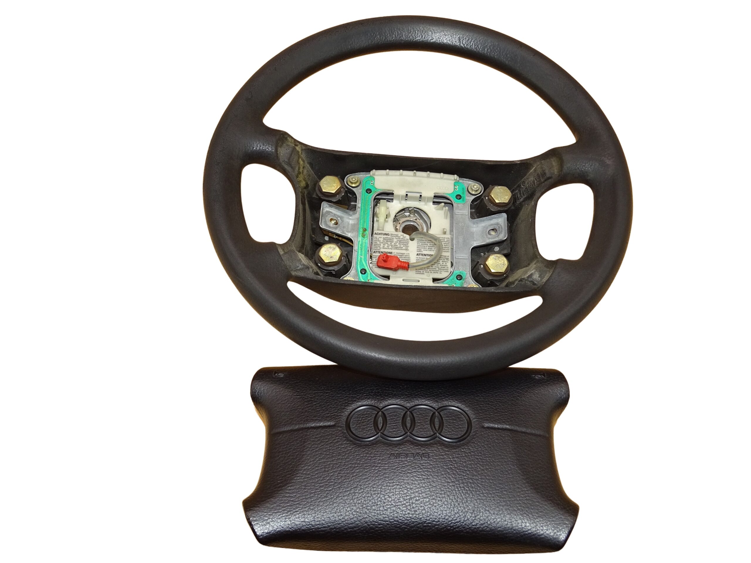 4A0419091AB+4D0951543D Audi 80 90 B3 B4 Cabrio Coupe Typ89 A4 B5 A6 C5 Lenkrad 4-Speichen mit Schleifring Airbag – Bild 8