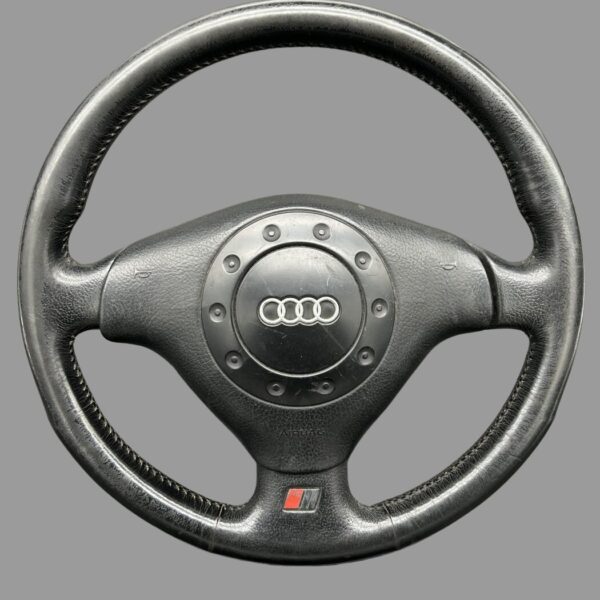 4A0419091BB + 4A0880201F Audi Airbag Lederlenkrad 3-Speichen S-Line schwarz