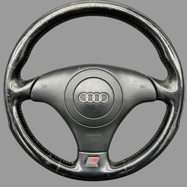 4B0419091D+4A0880201H Audi 80 Cabrio Coupe Typ 89 A4 B5 A6 4B C5 A8 D2 Airbag Leder Lenkrad 3-Speichen S-Line schwarz