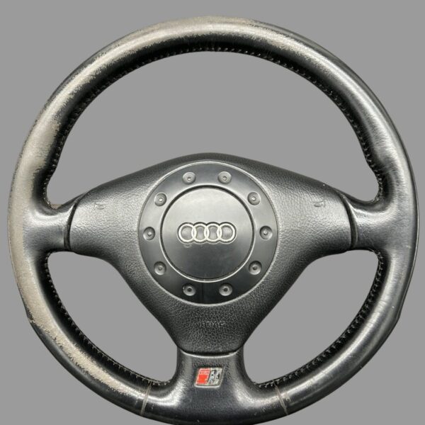 4A0419091AD + 4A0880201H Audi Airbag Leder Lenkrad 3-Speichen S-Line schwarz