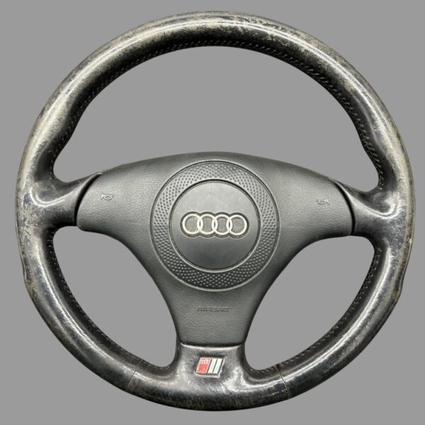 4B0419091E + 4A0880201H Audi Airbag Leder Lenkrad 3-Speichen S-Line schwarz