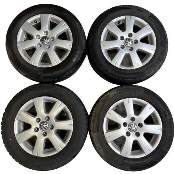 2K1071495666 VW Golf 5/Vitus/Caddy Alufelgen Satz Silber 6,5x15 Zoll ET50