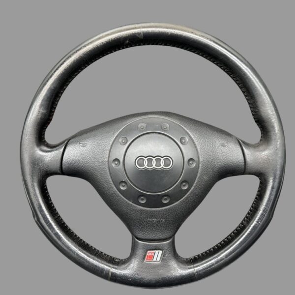 4B0419091E + 4A0880201F Audi Airbag Leder Lenkrad 3-Speichen S-Line schwarz