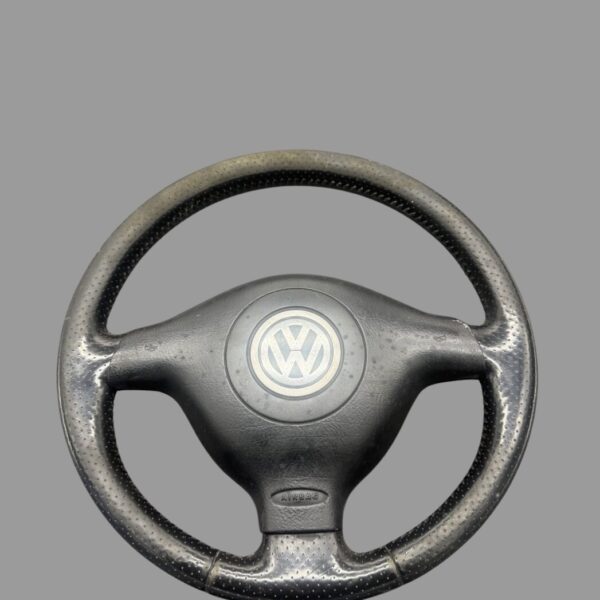 1K0907379K VW Golf 4 Lenkrad 3-Speichen Airbag Lenkrad, Leder, Schwarz