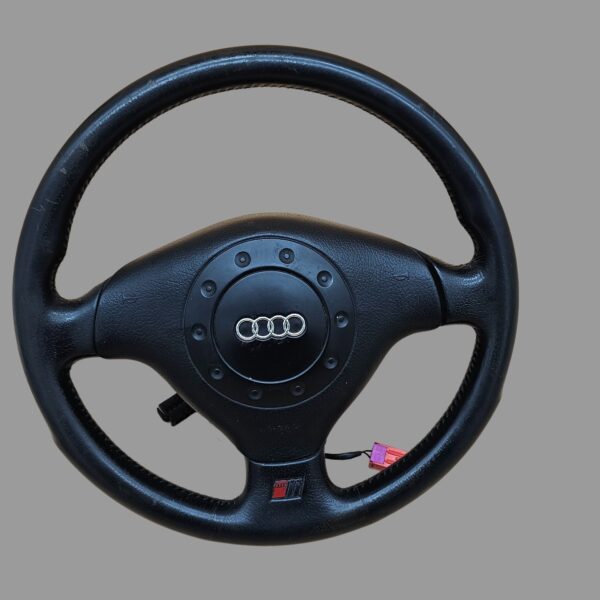 4A0419091BB+4A0880201F Audi 80 Cabrio / Coupe Typ 89 A4 A6 A8 Sportlenkrad 3-Speichen S-Line Lenkrad schwarz