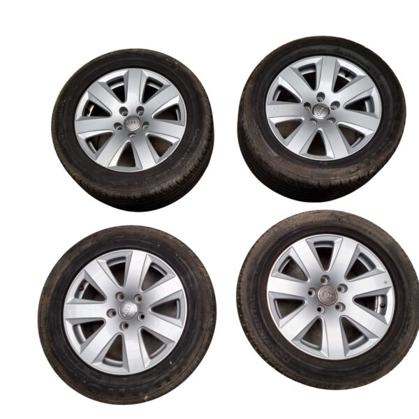 4F0601025 Audi A6 4F Alufelgen mit Reifen Silber 7,5x16 Zoll ET45, Lochkreis 5x112