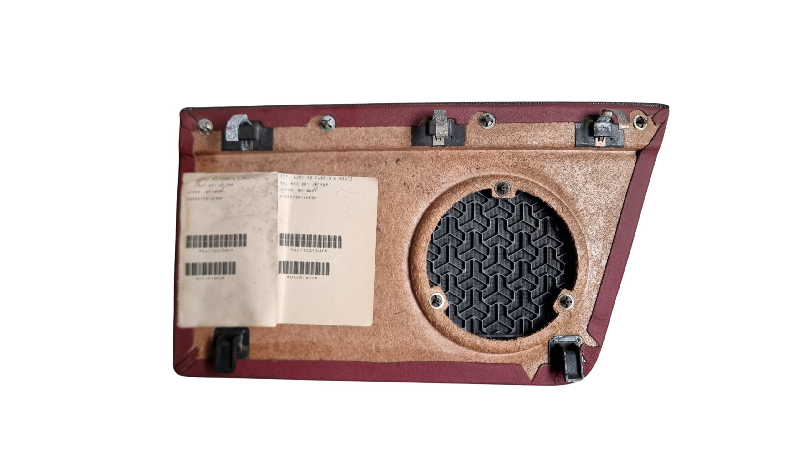 8G0867082AK FQP Audi 80 Cabrio Typ89 Türpappe Einsatz Seitenverkleidung Rechts Hinten Leder Rot – Bild 5