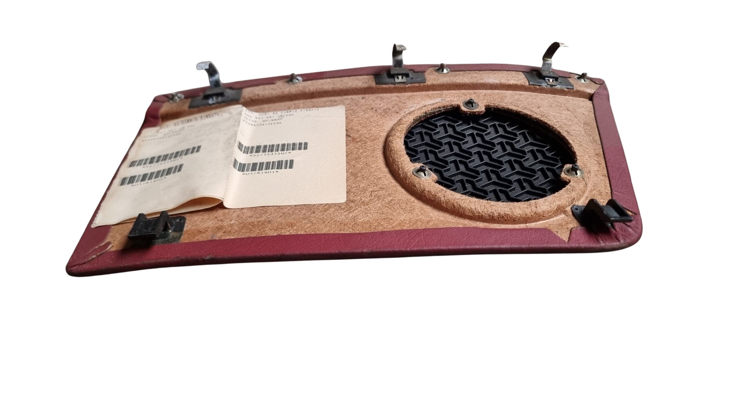 8G0867082AK FQP Audi 80 Cabrio Typ89 Türpappe Einsatz Seitenverkleidung Rechts Hinten Leder Rot – Bild 6