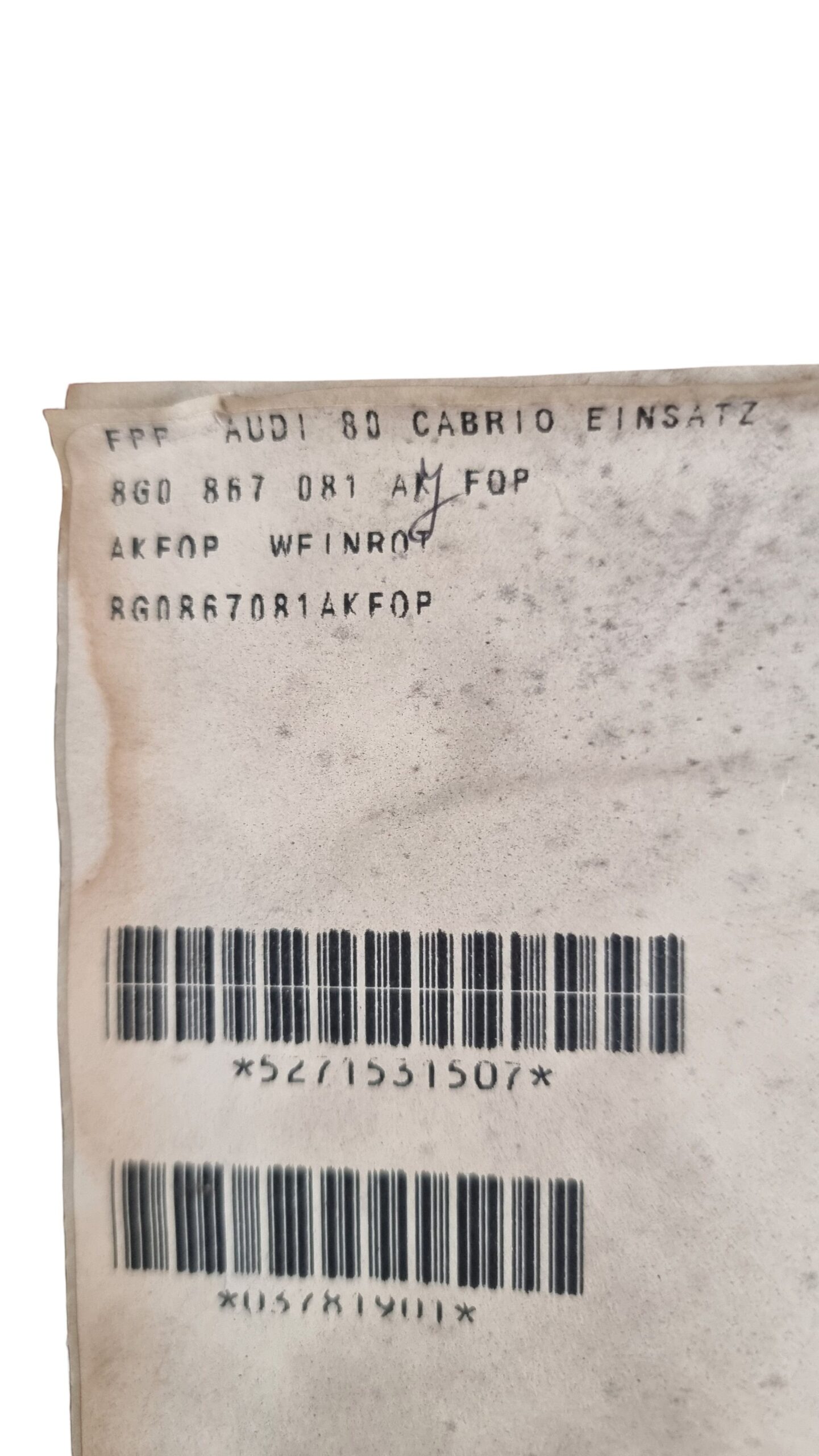 8G0867082AK FQP Audi 80 Cabrio Typ89 Türpappe Einsatz Seitenverkleidung Rechts Hinten Leder Rot – Bild 7