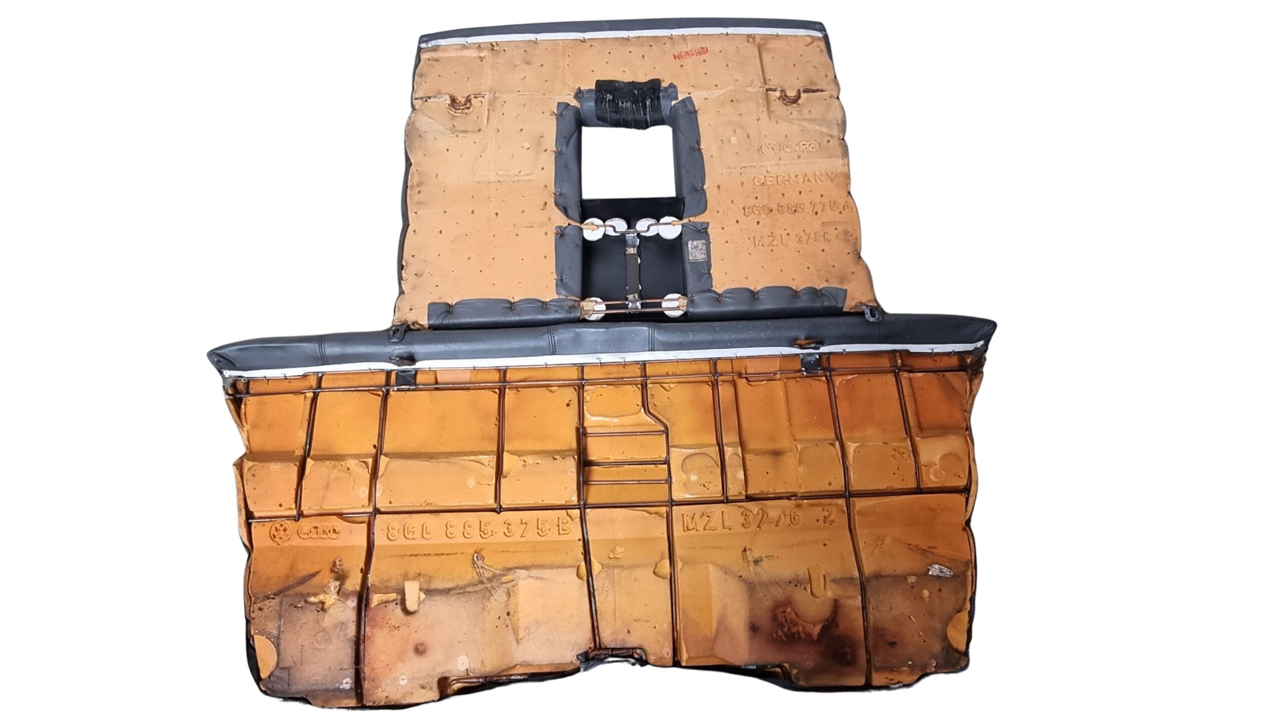 8G0885775A + 8G0885375B Audi 80 Cabrio Typ 89 Rücksitzbank Rücksitzlehne Leder Anthrazit Grau – Bild 19