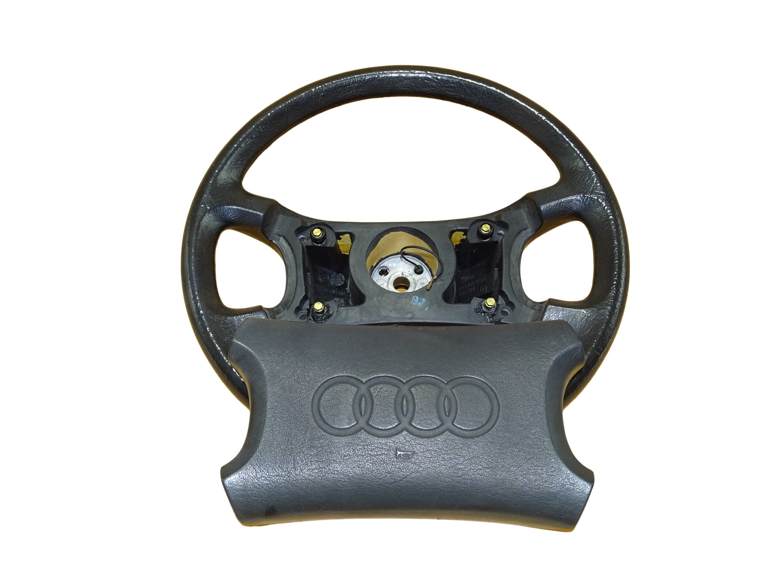 893419091F+893951525 Audi 80 90 100 200 B3 B4 S2 C3 4-Speichen Lenkrad Kunstleder – Bild 2