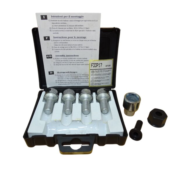 F33P17 OZ Felgenschloss M12 x 1,5 x 23mm Für Seat Skoda VW Audi Kugelbund Felgenschloss Set Diebstahlschutz Radsicherungs-Satz