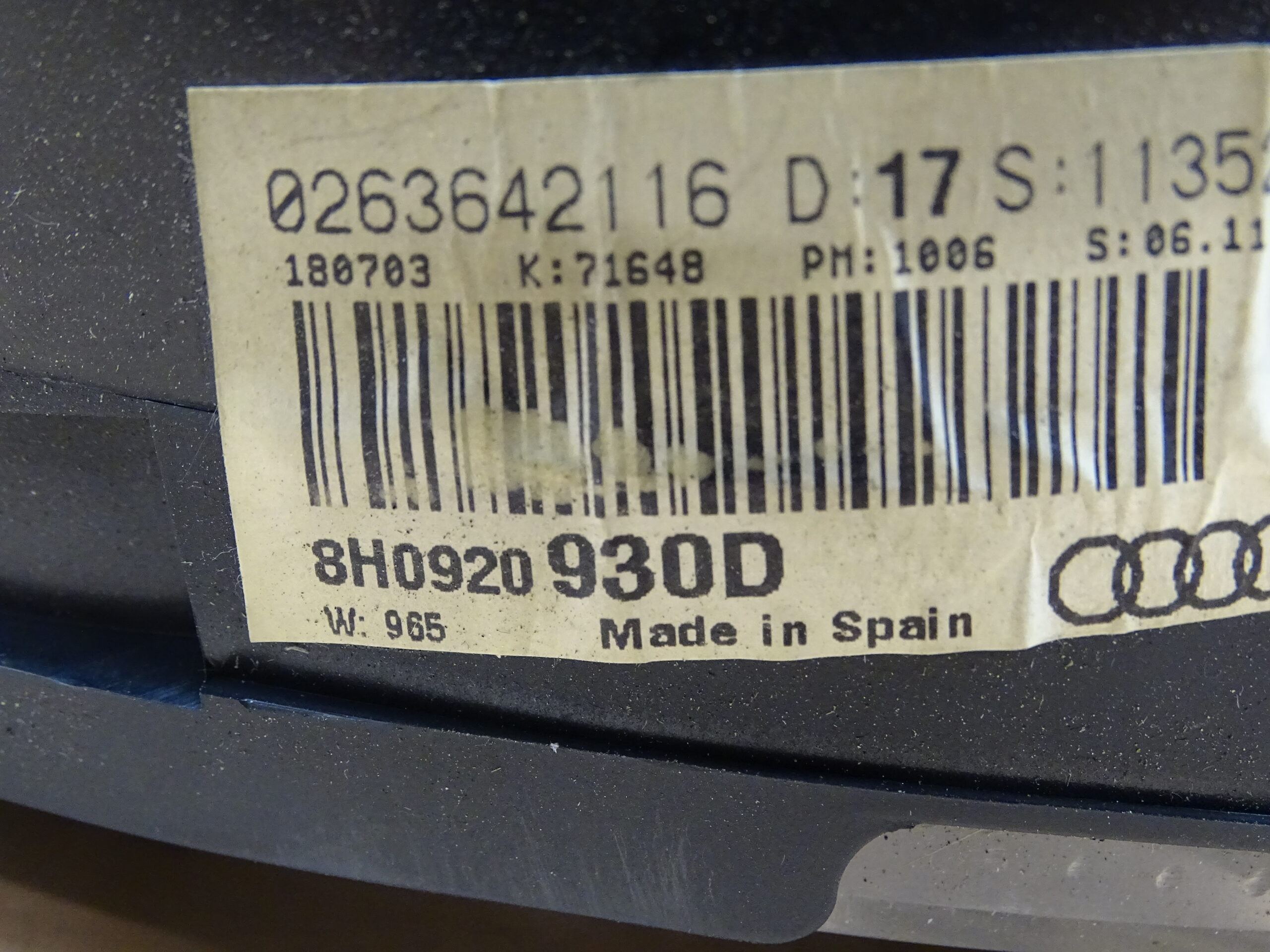 8H0920930D Audi A4 S4 B6 8H Cabrio 2.5l TDI Tacho Geschwindigkeitsanzeige Kombiinstrument Colour FIS Display – Bild 7