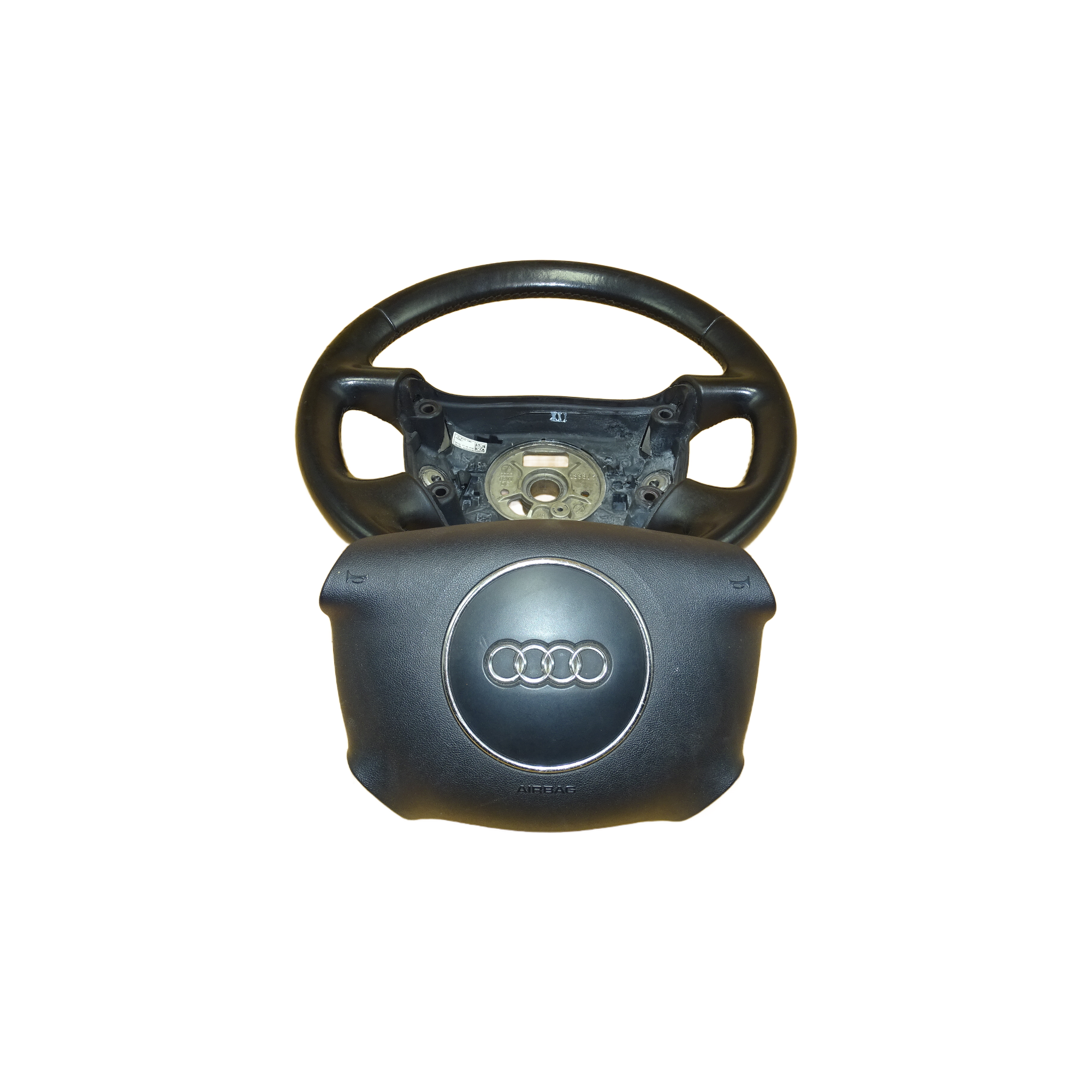 8E0419091BS+8P0880201BQ Audi A4 S4 8E Cabrio 8H B6 A6 4F 4-Speichen Multifunktionslenkrad Lederlenkrad Lenkrad Airbag – Bild 2