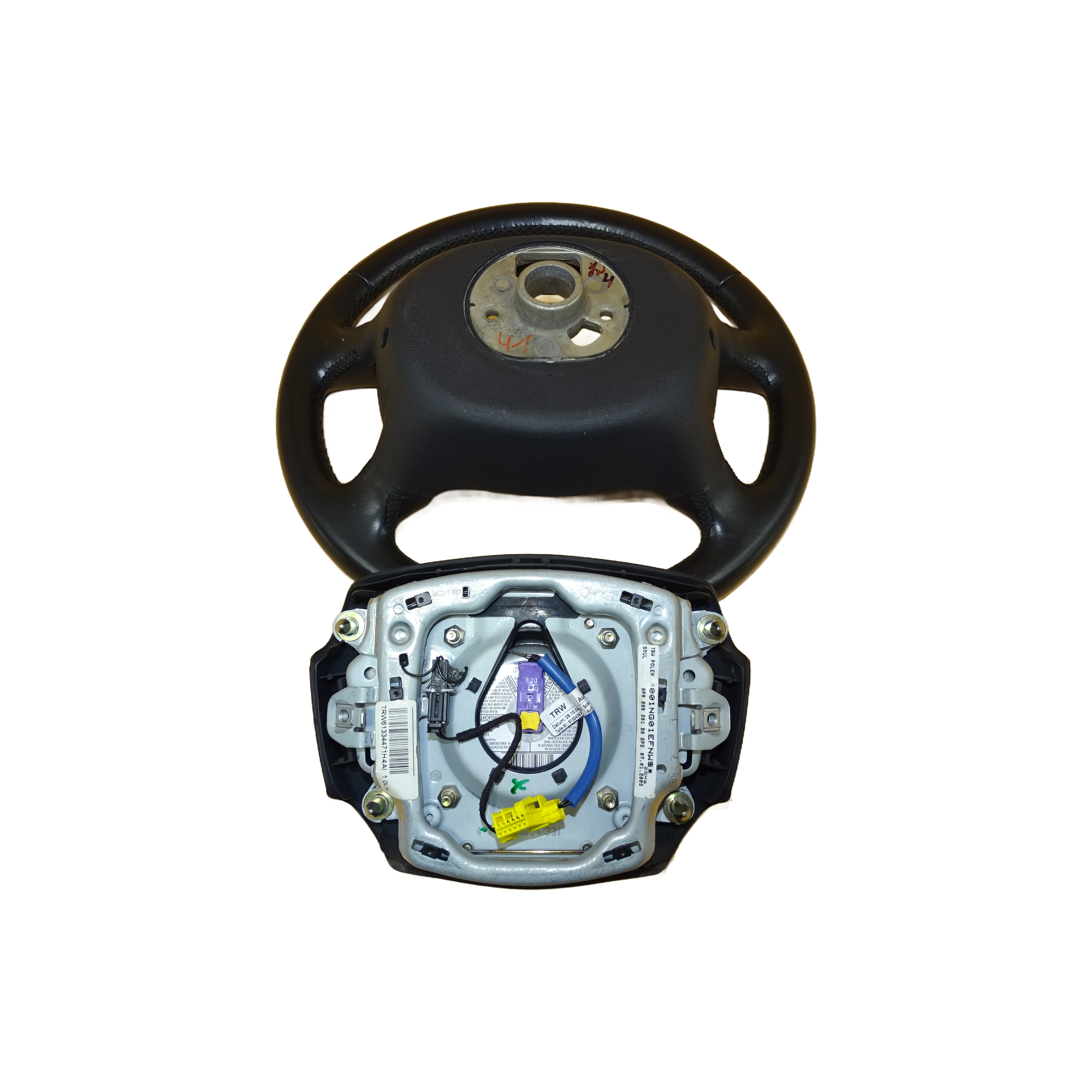 8E0419091BS+8P0880201BQ Audi A4 S4 8E Cabrio 8H B6 A6 4F 4-Speichen Multifunktionslenkrad Lederlenkrad Lenkrad Airbag – Bild 11