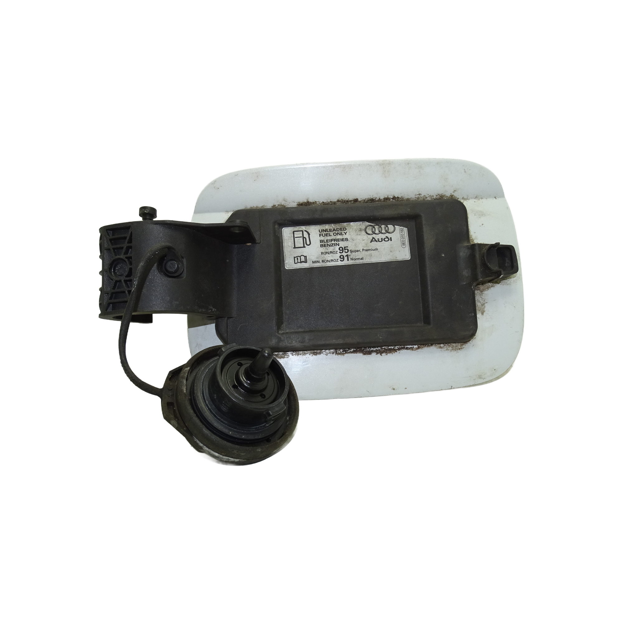 8E0010183 Original Audi A4 S4 8E Tankdeckel Benzin Tankklappe Weiß – Bild 3